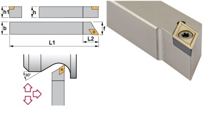 SDJCL1010H07 Soustružnické nože na DCMT0702.. Levé 93°