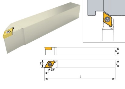 SDJCR1616H07 Soustružnické nože na DCMT0702..Pravé 93°