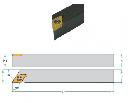 SDJCR1616K11 Soustružnické nože na DCMT11T3.. Pravé 93°