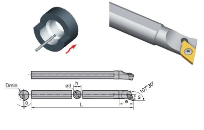S16Q-SDQPL11 Soustružnické nože na DPGT11T3.. Levé 107,5°