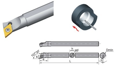 S16Q-SDQPR07 Soustružnické nože na DPGT0702.. Pravé 107,5°