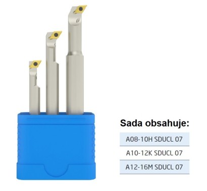 A-SDUCL set 2 Soustružnické nože Vnitřní Levé 93°