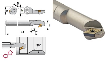 S20S-SDUCL07-EX Soustružnické nože na DCMT0702.. Levé 93°
