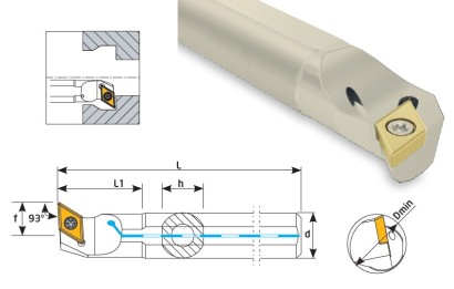 A1416Q-SDUCL07 Soustružnické nože na DCMT0702.. Levé 93°