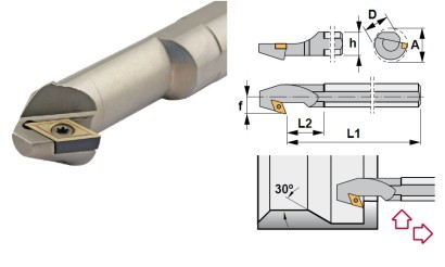 S20S-SDUCR11-EX Soustružnické nože na DCMT11T3.. Pravé 93°