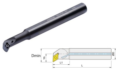 A1012K-SDUCR07 L=28 Soustružnické nože na DCMT0702 Pravé 93°