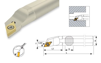 S25R-SDXCR11 Soustružnické nože na DCMT11T3.. Pravé 120°