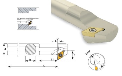 S40V-SDZCL11 Soustružnické nože na DCMT11T3.. Levé 5°
