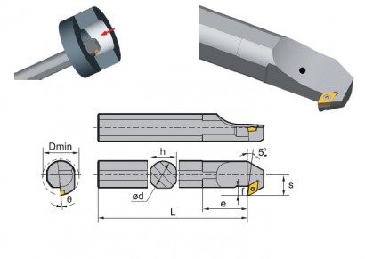A32S-SDZCL11 Soustružnické nože na DCMT11T3.. Levé 93°