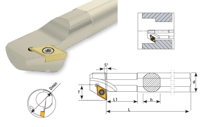S25T-SDZCR11 Soustružnické nože na DCMT11T3.. Pravé 5°