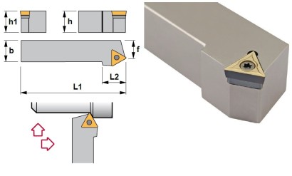 STTCL1616H11 Soustružnické nože na TCMT1102.. Levé 60°