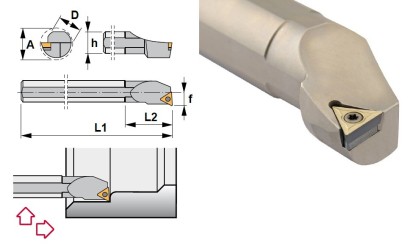 S12M-STUCL11 Soustružnické nože na TCMT1102.. Levé 93°