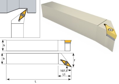 SVHCL3225P16 Soustružnické nože na VCMT1604.. Levé 107,5°