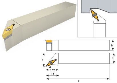 SVHCR3225P16 Soustružnické nože na VCMT1604.. Pravé 107,5°