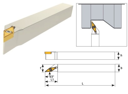 SVJBR1616H11 Soustružnické nože na VBMT1103..Pravé 93°