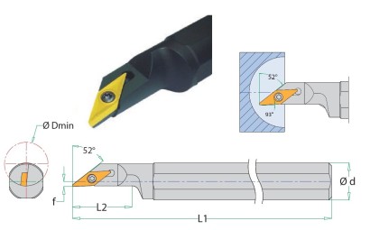 S20R-SVJCR11 Soustružnické nože na VCMT1103.. Pravé 93°
