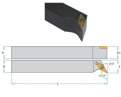 SVPCL1616K11 Soustružnické nože na VCMT1103.. Levé 117,5°