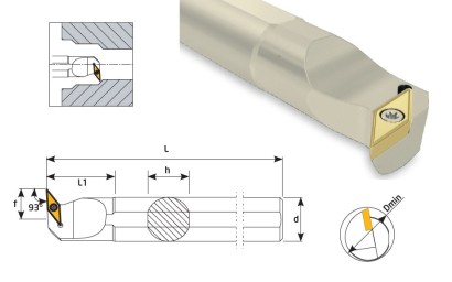 S20R-SVUCL11 Soustružnické nože na VCMT1103.. Levé 93°