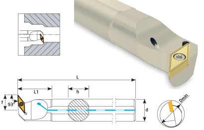 A40T-SVUCL16 Soustružnické nože na VCMT1604.. Levé 93°