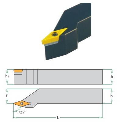 SVVCR2525M16 Soustružnické nože na VCMT1604.. Pravé 72,5°