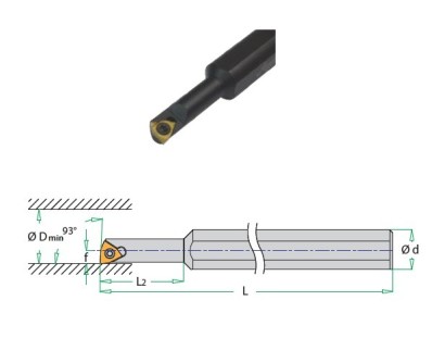 S0810H-SWUBR06 L2=32 Soustružnick.nože na WBMT0602 Pravé 93°