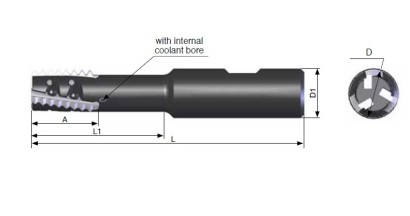 SRH13-1 Spirálové závitové stopkové frézy s chlazením