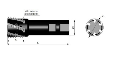 SRH40-4 Spirálové závitové stopkové frézy s chlazením