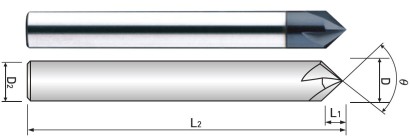 CCT502060 - Středicí a srážecí 2-břitá TK fréza - 90° CCT502060 - Středicí a srážecí 2-břitá TK fréza - 90°