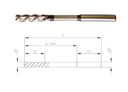 409-03.20-E Strojní HSSE výstružníky kroucené S ODLEHČENÍM