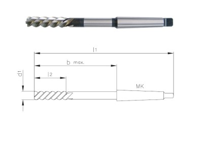 403-31.00-C Strojní HSSE výstružníky kroucené MK H7