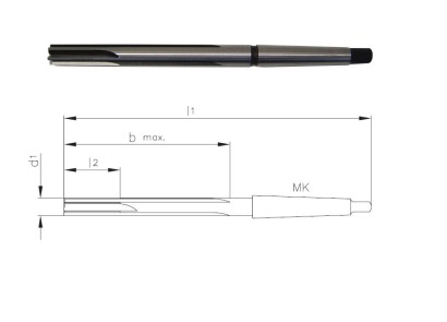 404-15.00 Strojní HSSE výstružníky přímé MK H7