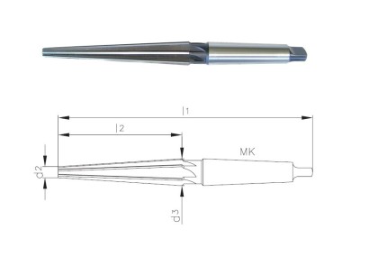 506-3765-A d3=65 Strojní HSS kuželové výstružníky 1:10 MK