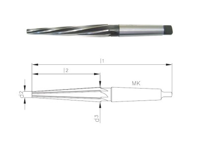 506-3765-B d3=65 Strojní HSS kuželové výstružníky 1:10