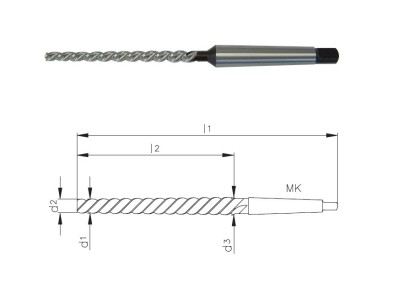 504-d1=25 d3=30,7 Strojní HSS kuželové výstružníky 1:50