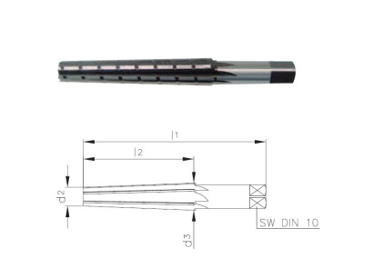 516-MK2-W d3=18,679 Strojní HSS kuželové výstružníky