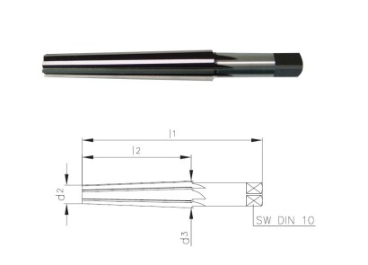 516-MK6-A d3=65,016 Strojní HSS kuželové výstružníky přímé