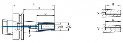 996-F63K0850 TEPELNÉ UPÍNAČE 3° HSK-F DIN69893 ÚZKÉ