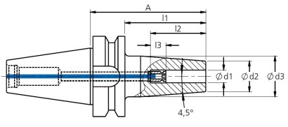 985-BT40FC20A90 TEPELNÉ UPÍNAČE 4,5° DUAL CONTACT JIS B6339