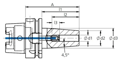 985-A10018A120 TEPELNÉ UPÍNAČE 4,5° HSK-A DIN69893