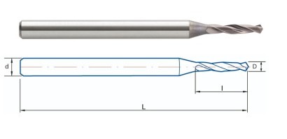 8402-2,2 TVRDOKOVOVÉ VRTÁKY 5XD bez vnitřního chlazení