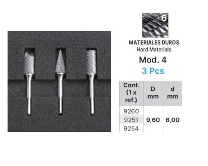79826 Technické frézy - rotary burrs - 3 ks v sadě