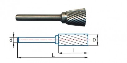 97008K10 Technické frézy - rotary burrs - kónické