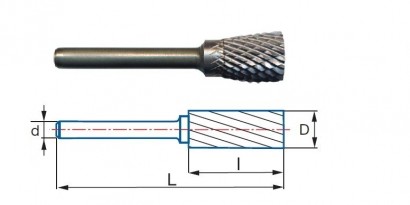 97112K10 Technické frézy - rotary burrs - kónické