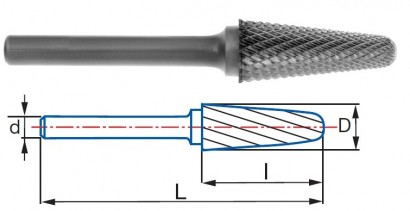 9267-3 typ 4 Technické frézy - rotary burrs - kulové