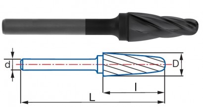 9267-12,7 typ 1 ALTIN Technické frézy-rotary burrs-kulové