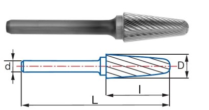 9267-3 typ 3 Technické frézy - rotary burrs - kulové