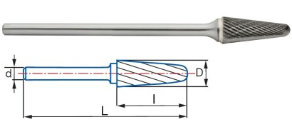 9247-12,7 typ 6 Technické frézy - rotary burrs - kulové