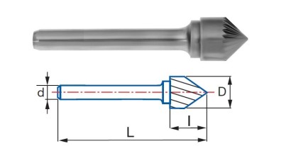 9256-16 typ 3 Technické frézy - rotary burrs - kuželové