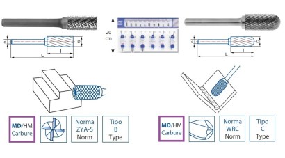 71009 SET NA LIŠTĚ Technické frézy - rotary burrs - na liště