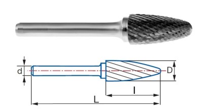 9268-19 typ 6 Technické frézy - rotary burrs - stromečkové 9268-19 typ 6 Technické frézy - rotary burrs - stromečkové